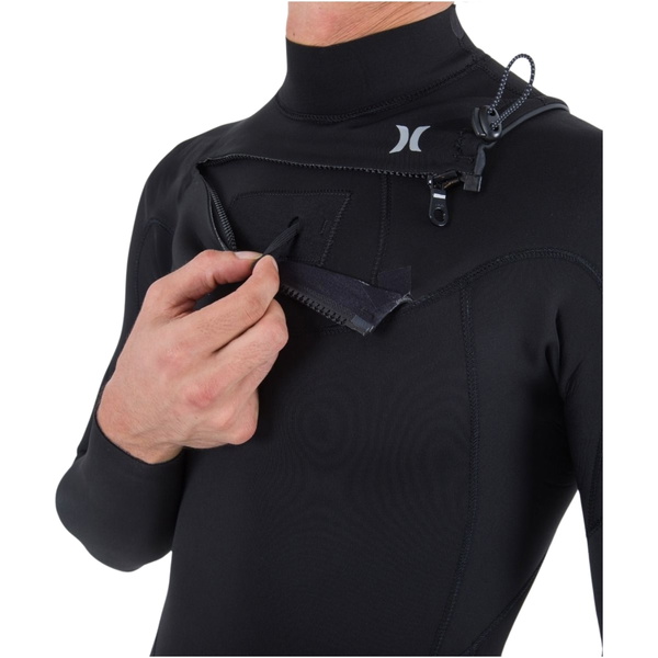 2024 Hurley Da Uomo Advant 3/2mm Chest Zip Muta MFS0013302 - Black